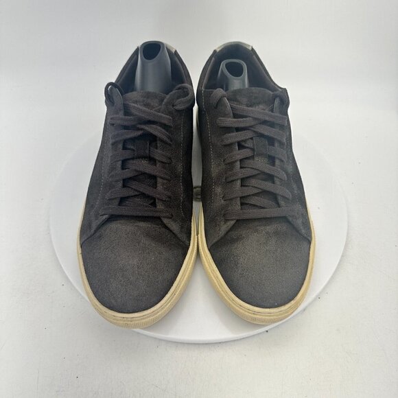 Allen Edmonds Port Washington Porter Men Size 8.5D Black Suede Cream Sole Shoes - Picture 1 of 14